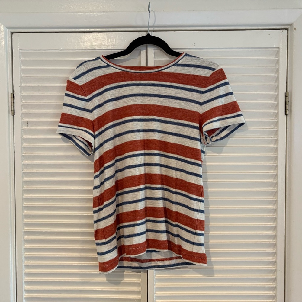Madewell Red and Blue Striped Tee